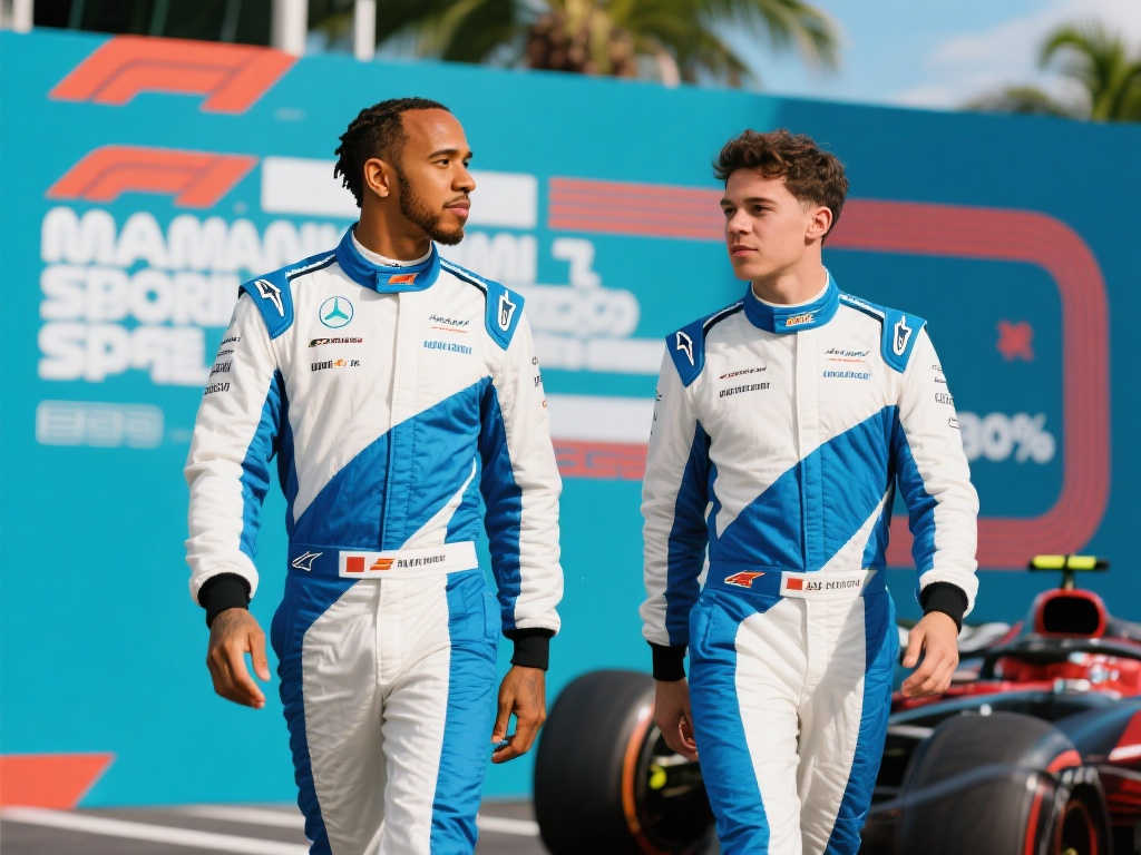 蓝白风潮！法拉利揭晓迈阿密大奖赛专属赛车服，汉密尔顿与勒克莱尔惊艳亮相